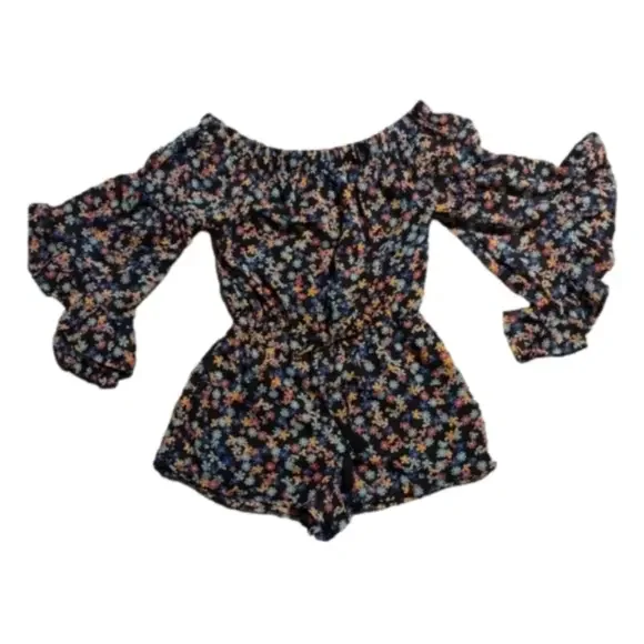Gorgeous Off the Shoulder Lined Flowery Romper Size Med - Picture 5 of 10